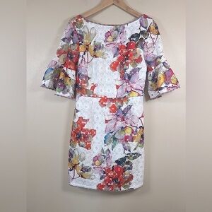Trina Turk Floral Multicolor Mini Lace Dress Size 6
